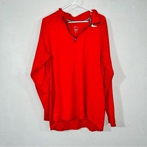 Nike Drifit XL Orange Quarter Zip Long Sleeve Running Pullover